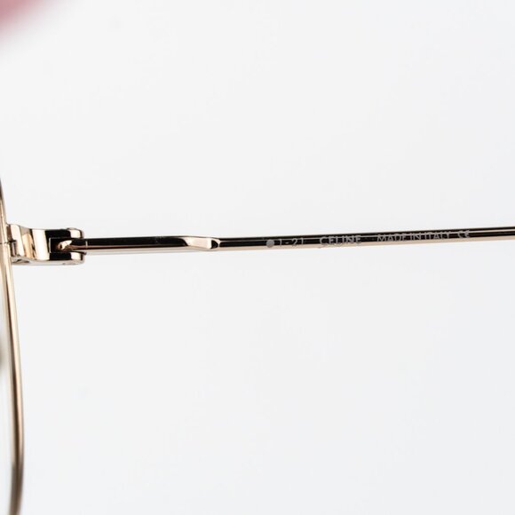 Celine Women Eyeglasses Metal Shiny Rose Gold Demo Round CL50095U 028 BRAND NEW - Picture 5 of 10